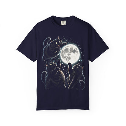 Fat Black Cat Moon T Shirt (Comfort Colors®) Celestial Cat Lover Graphic Tee Gothic Kitty Unisex Shirt Tshirt