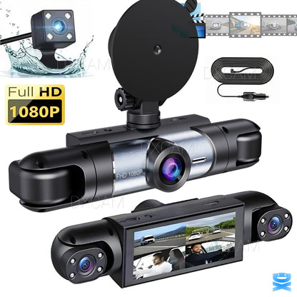 4-Channel Dashcam 360° 1080P HD Car Dash Cam Front Rear Inside Left Right