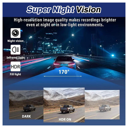 4-Channel Dashcam 360° 1080P HD Car Dash Cam Front Rear Inside Left Right