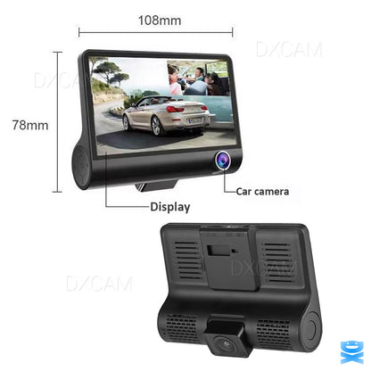 Dual Lens 4-Inch Screen Dash Cam HD 1080P Car DVR Rearview Video Recorder Camera