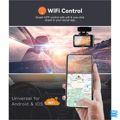 4K Dash Cam Wifi UHD 2160p Front Rear Dual Camera DVR Car Recorder HD Video
