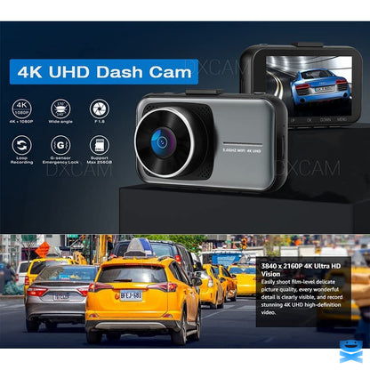 4K Dash Cam Wifi UHD 2160p Front Rear Dual Camera DVR Car Recorder HD Video