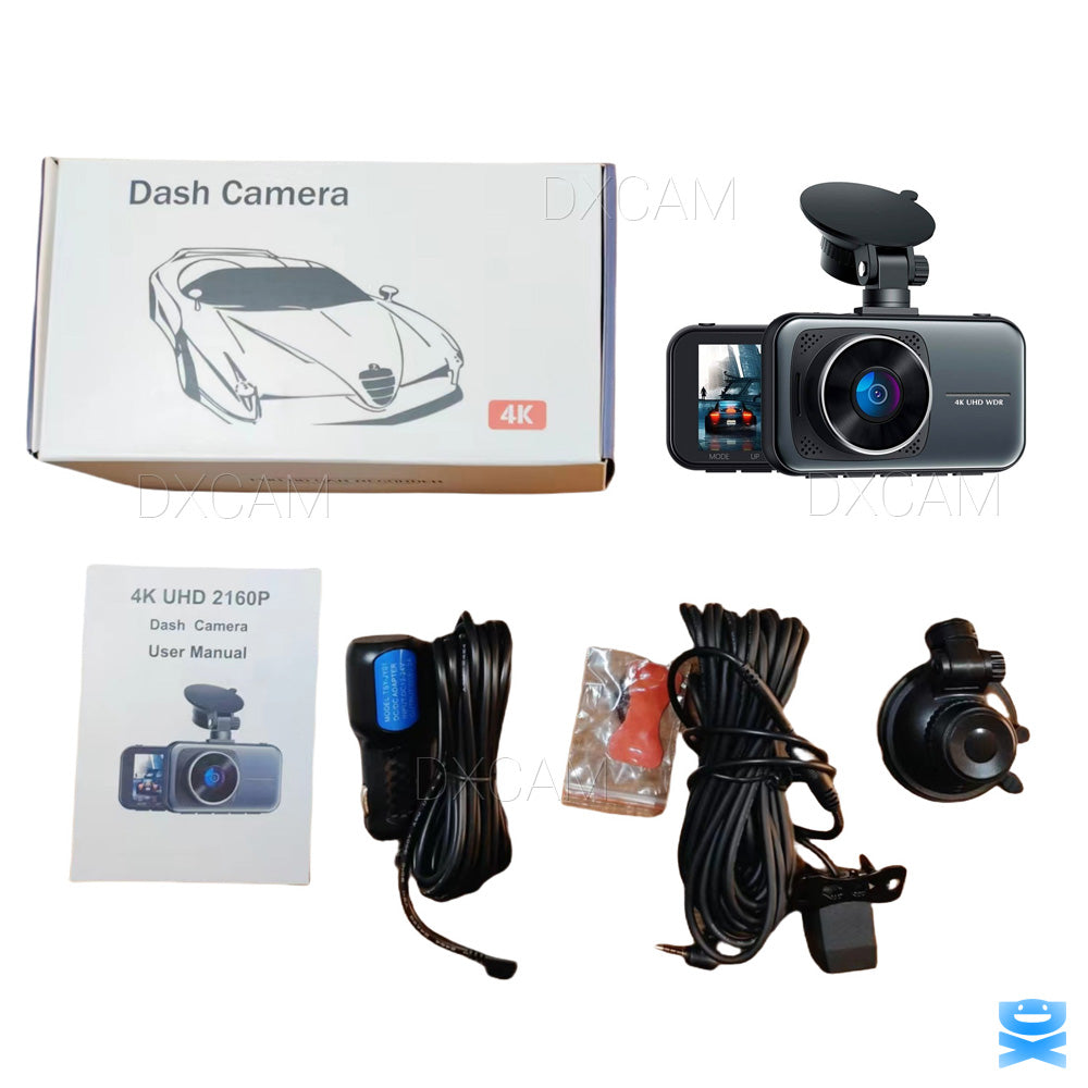 4K Dash Cam Wifi UHD 2160p Front Rear Dual Camera DVR Car Recorder HD Video