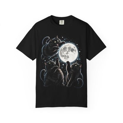 Fat Black Cat Moon T Shirt (Comfort Colors®) Celestial Cat Lover Graphic Tee Gothic Kitty Unisex Shirt Tshirt