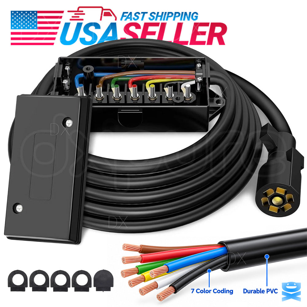 7-Way Trailer Plug 7 Pin Trailer Weatherproof Trailer Wiring Harness Connector
