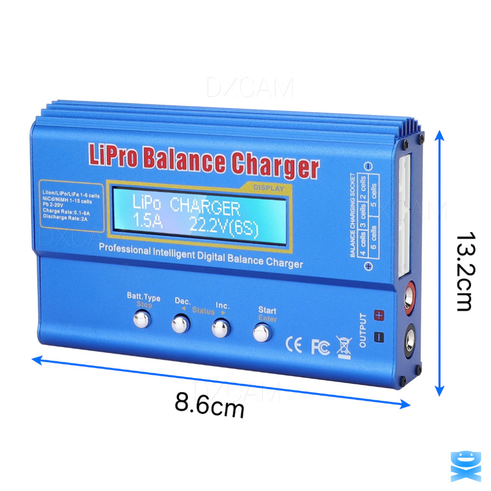 80W Fast Digital Balance Charger For iMAX B6 AC LCD RC LiPo LiFe NiCD Battery With Power Supply