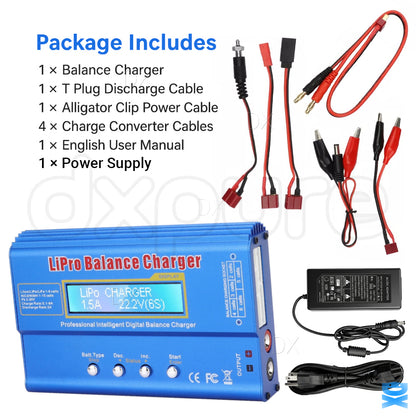 80W Fast Digital Balance Charger For iMAX B6 AC LCD RC LiPo LiFe NiCD Battery With Power Supply