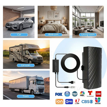 5600 Miles Digital TV Antenna 4K 1080P Long Range HDTV Amplified Outdoor Indoor