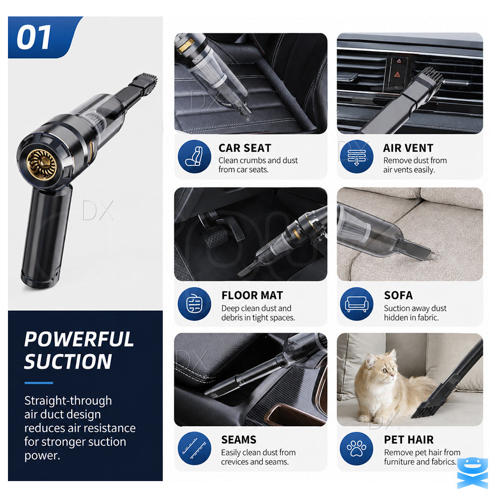 Cordless Handheld Vacuum Cleaner Blower Strong Suction Car & Home Rechargeable