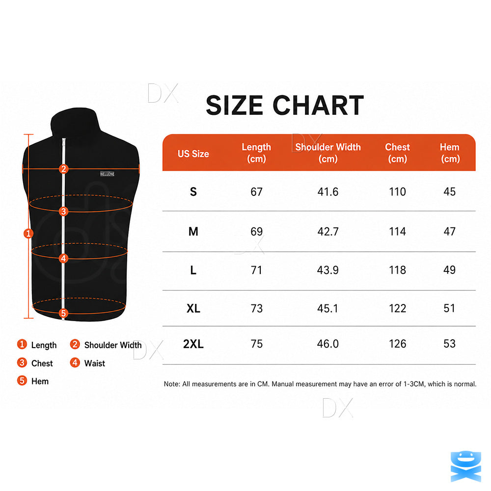 Heated Vest 9 Heating Zones With 10000mAh Battery Pack Electric Heating Vest US