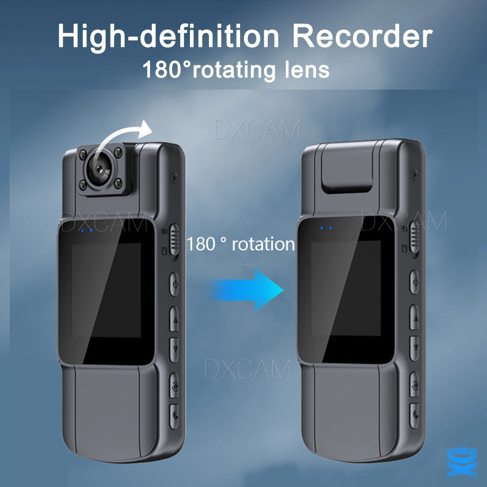 Body Camera HD 1080P 20 Hour Camcorder Mini 180° Video DVR IR Night Cam