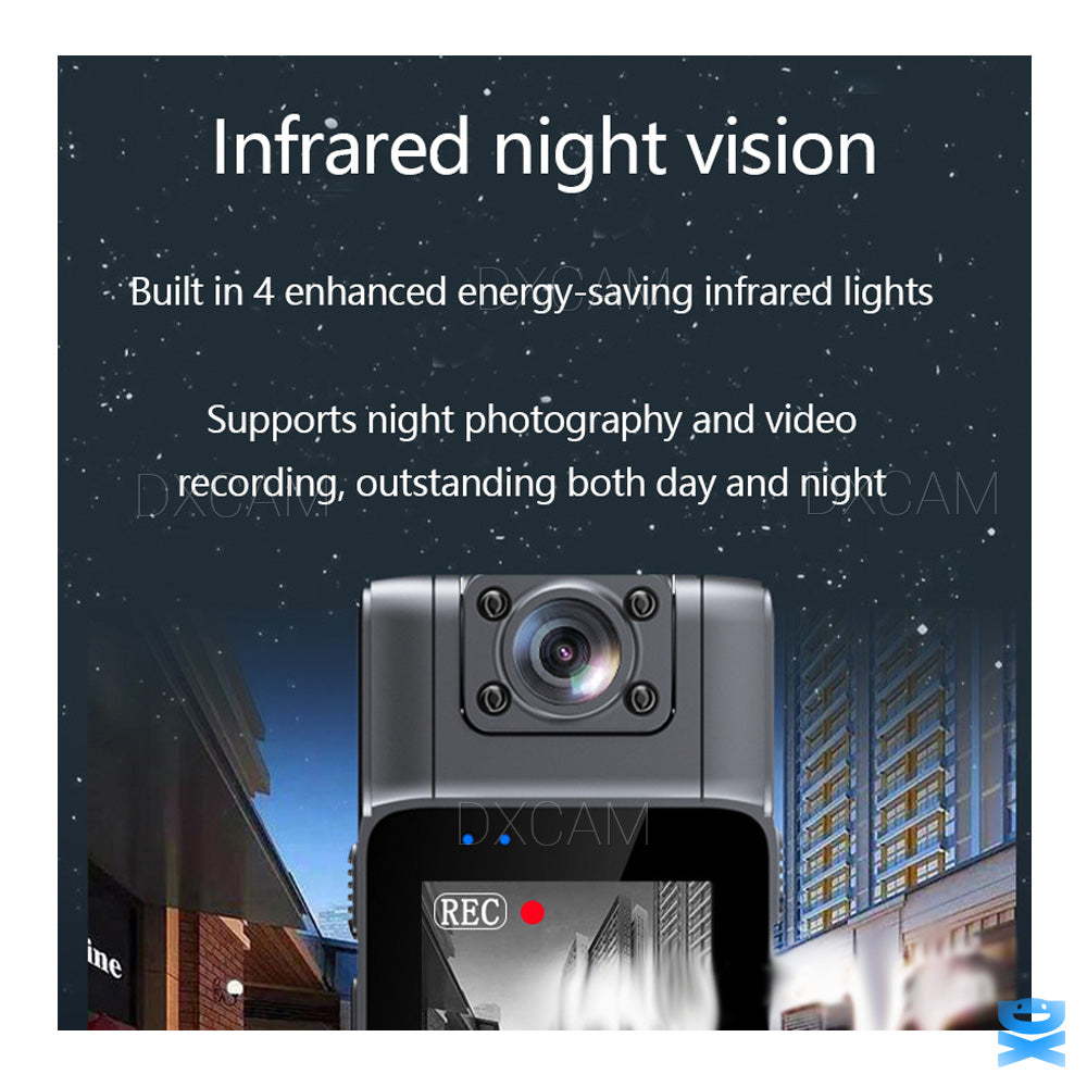 Body Camera HD 1080P 20 Hour Camcorder Mini 180° Video DVR IR Night Cam