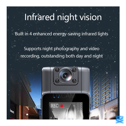 Body Camera HD 1080P 20 Hour Camcorder Mini 180° Video DVR IR Night Cam