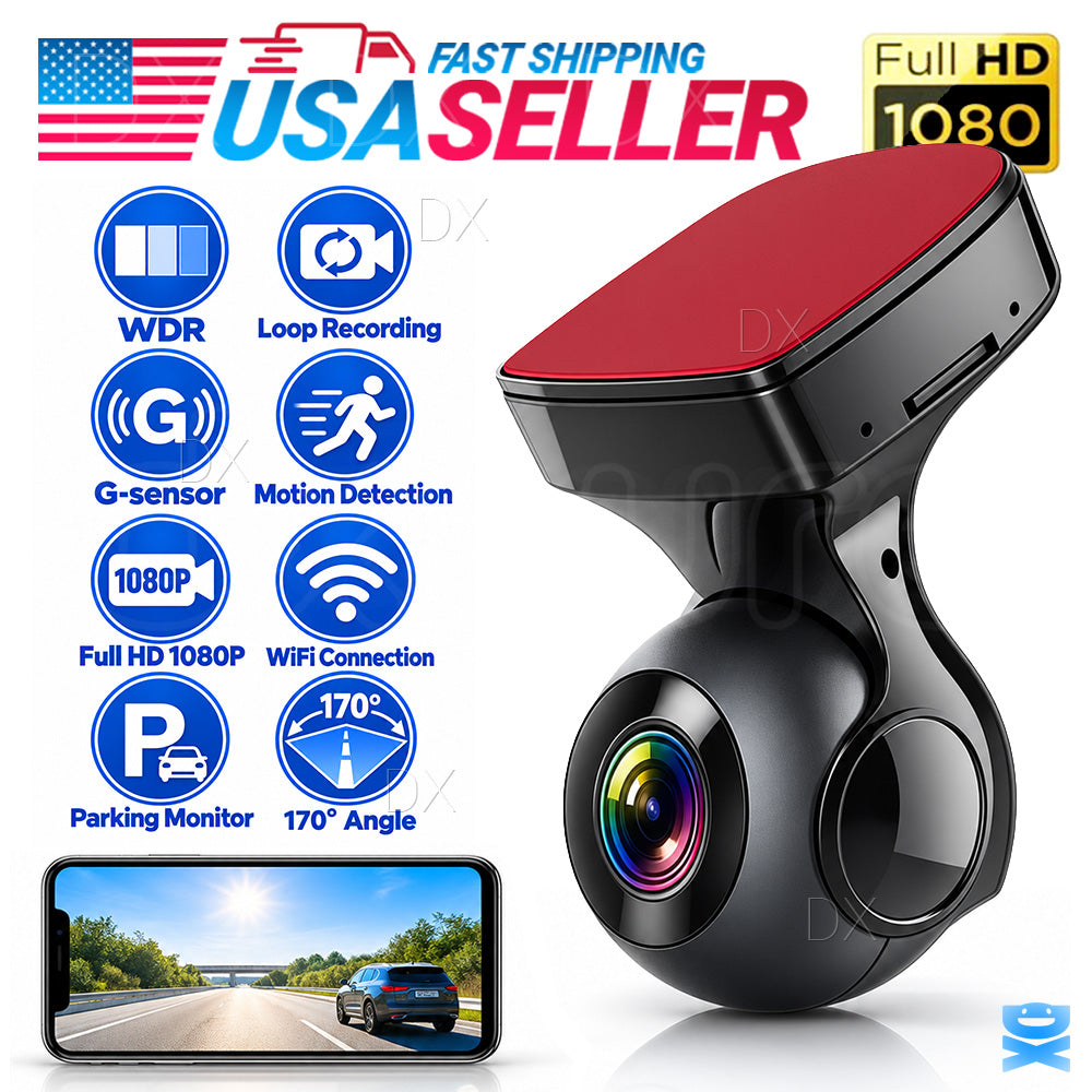 Dash Cam 170° Wifi Recorder Car Camera HD 1080P Car DVR Vehicle Video G-Sensor