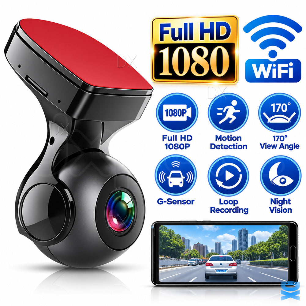 Dash Cam 170° Wifi Recorder Car Camera HD 1080P Car DVR Vehicle Video G-Sensor