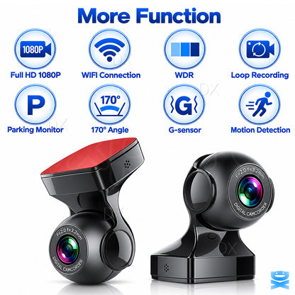 Dash Cam 170° Wifi Recorder Car Camera HD 1080P Car DVR Vehicle Video G-Sensor