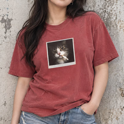 Smoke Cat T-shirt (Comfort Colors®) Funny Animal Meme Tee Cat Shirt Unisex Graphic Cat Photo