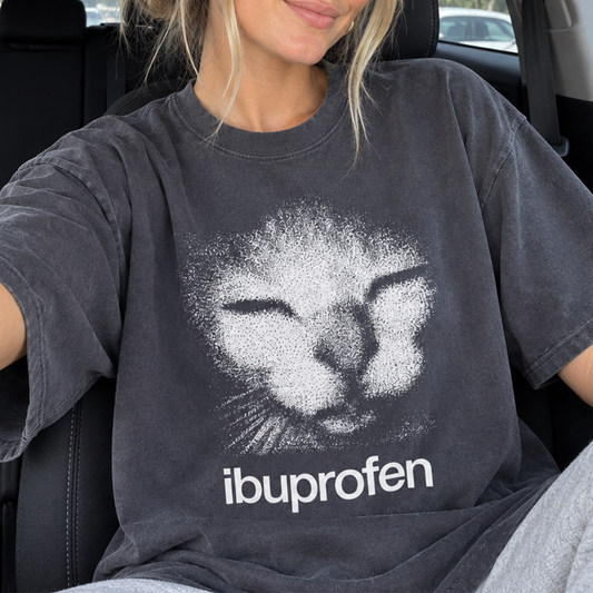 Need Ibuprofen Cat T-shirt (Comfort Colors®) Vintage Cat Meme Tee Graphic Shirt Ironic Funny