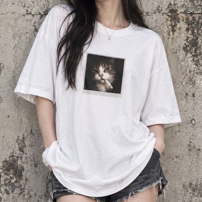 Smoke Cat T-shirt (Comfort Colors®) Funny Animal Meme Tee Cat Shirt Unisex Graphic Cat Photo