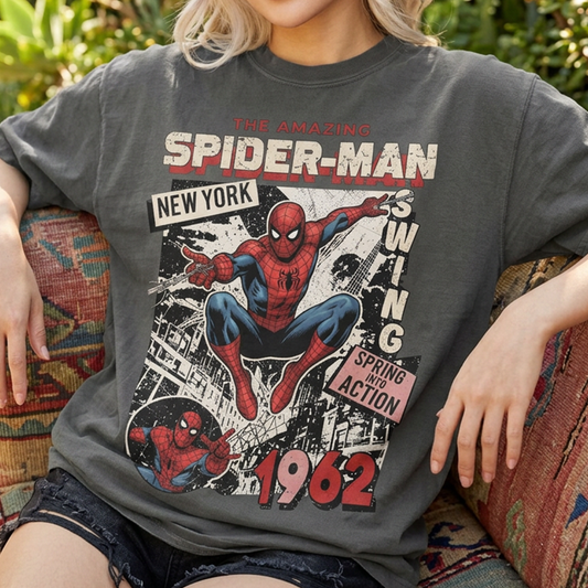 Vintage Amazing Spider-Man T-Shirt (Comfort Colors®) Retro Marvel Comics Cover Tee MCU Fan Gift Spiderman Shirt