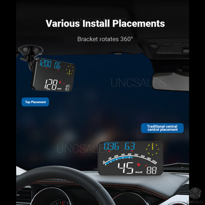 Digital Speedometer Universal GPS Car HUD Head Up Display MPH Overspeed Alarm 5"