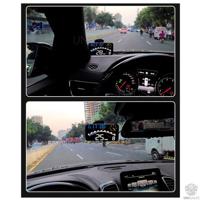Digital Speedometer Universal GPS Car HUD Head Up Display MPH Overspeed Alarm 5"